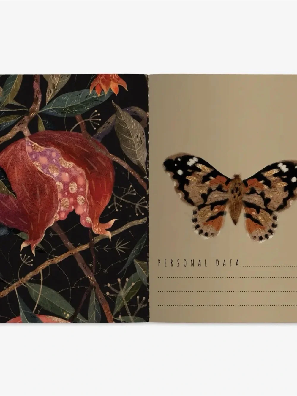 Notebook by Bruno Visconti - Pomegranate Floral Cover in Black & Red